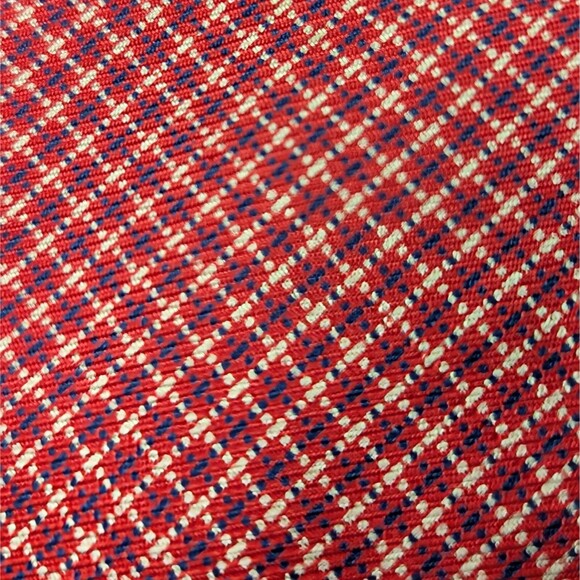 Brooks Brothers Makers 100% Silk Mens Tie Red White Blue Patriotic Check pattern - Picture 6 of 6